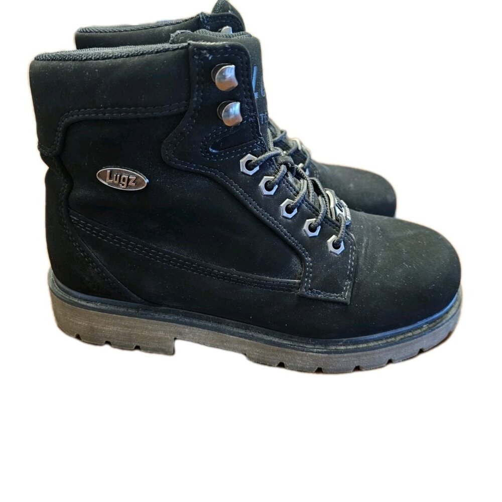 Woman's Lugz Boots Steel toe‎ Size 9 Black Lace Up Y2k